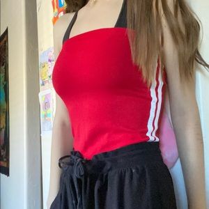 Red striped tube top